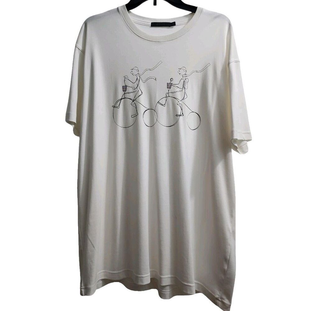 Raffi Unisex Size XXL T-Shirt Shirt White Graphic Biking Comic‎ Print Used